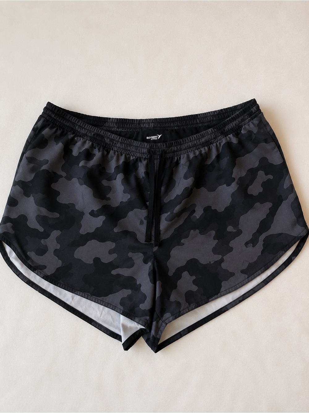 Old Navy Black & Charcoal Camo Athletic Shorts